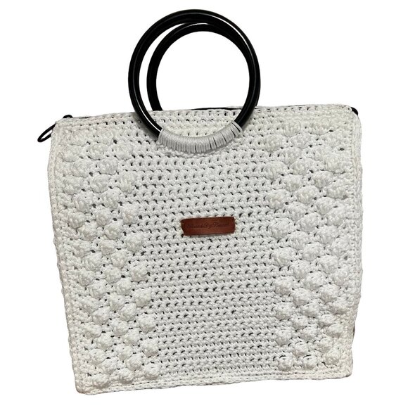 Handmade White Boho Satchel Bag for Women - Picture 1 of 8